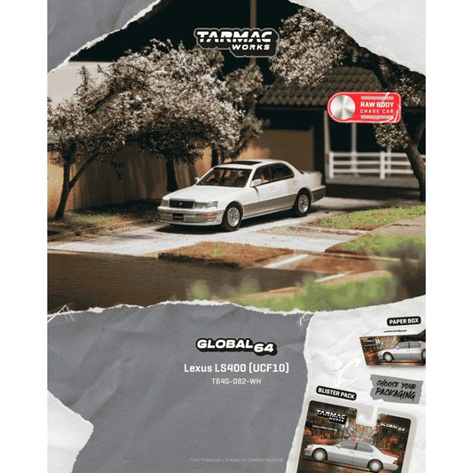 *PRE-ORDER* Lexus LS400 (UCF10) Chance of Chase Car, 1:64 Scale (Pearl White) collectible diecast model at Poketwheels