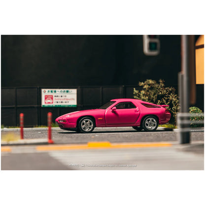 PRE-ORDER Tarmac Works Porsche 928 GTS Chance of Chase Car with Pop-Up Head-Lights, 1:64 Scale (Rubystone Red)