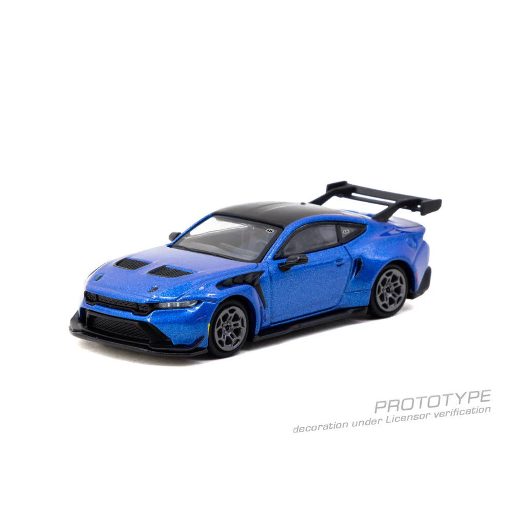 PRE-ORDER Tarmac Works Ford Mustang GTD Chance of Chase Car, 1:64 Scale (Blue)