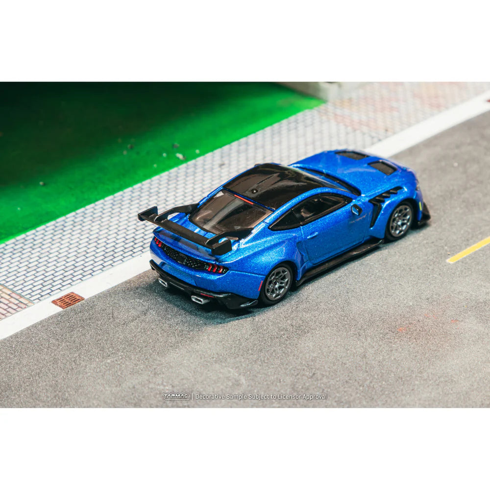 PRE-ORDER Tarmac Works Ford Mustang GTD Chance of Chase Car, 1:64 Scale (Blue)