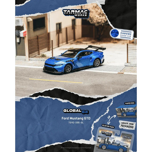 *PRE-ORDER* Ford Mustang GTD Chance of Chase Car, 1:64 Scale (Blue) collectible diecast model at Poketwheels
