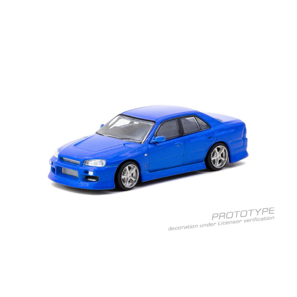 PRE-ORDER | URAS Skyline ER34 (Chance of Chase Car) 1:64 Scale (Blue) by Tarmac Works
