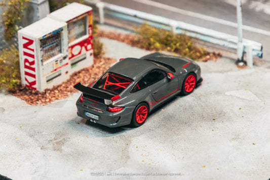 PRE-ORDER Tarmac Works x iXO Models Porsche 911 GT3 RS (997.2) Chance of Chase Car (Blister Pack), 1:64 Scale (Grey)