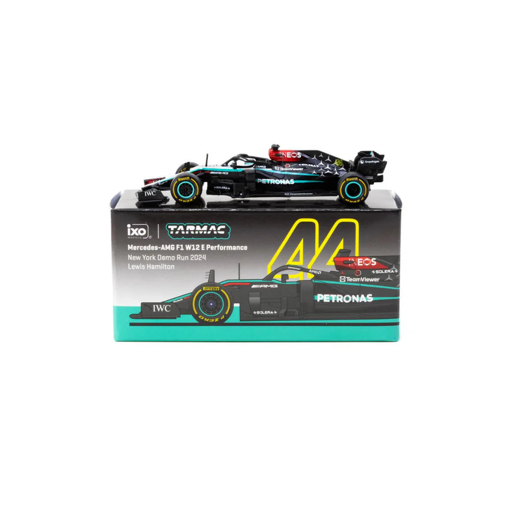 PRE-ORDER Tarmac Works Mercedes-AMG F1 W12 E Performance New York Demo Run Lewis Hamilton 2024 1:64 Scale Diecast Model (Pre-Order)