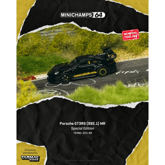 *PRE-ORDER* Porsche GT3RS (992.1) MR Exclusive Color, 1:64 Scale, (Black Yellow) collectible diecast model at Poketwheels