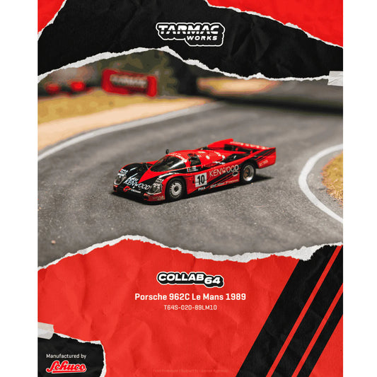 PRE-ORDER Tarmac Works Porsche 962C Le Mans 1989 #10 (Chance of Chase Car), 1:64 Scale