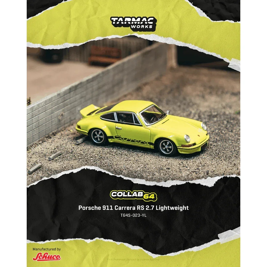 *PRE-ORDER* Porsche 911 Carrera RS 2.7 Lightweight Chance of Chase Car (Yellow) collectible diecast model at Poketwheels