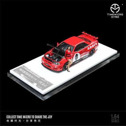 PRE-ORDER | Nissan GT-R R34 Red Livery Figure Edition 1:64 Scale by Time Micro