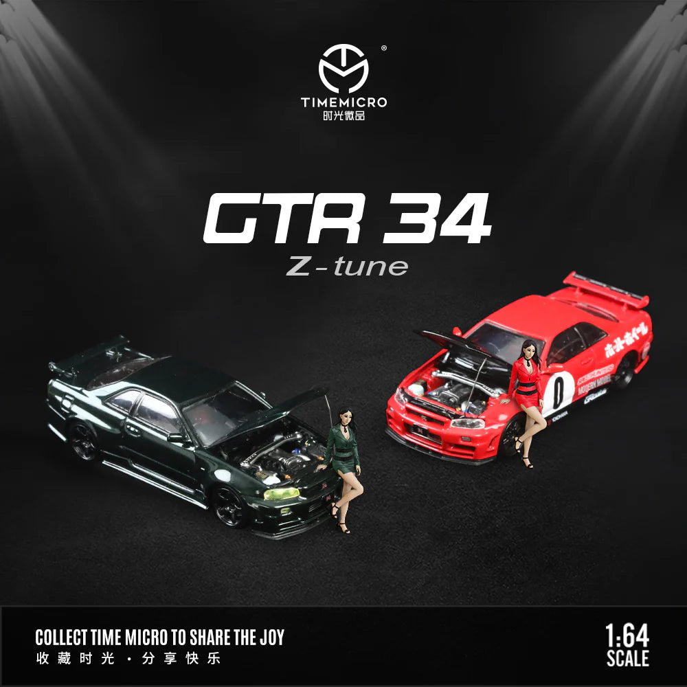 PRE-ORDER | Nissan GT-R R34 Red Livery Figure Edition 1:64 Scale by Time Micro