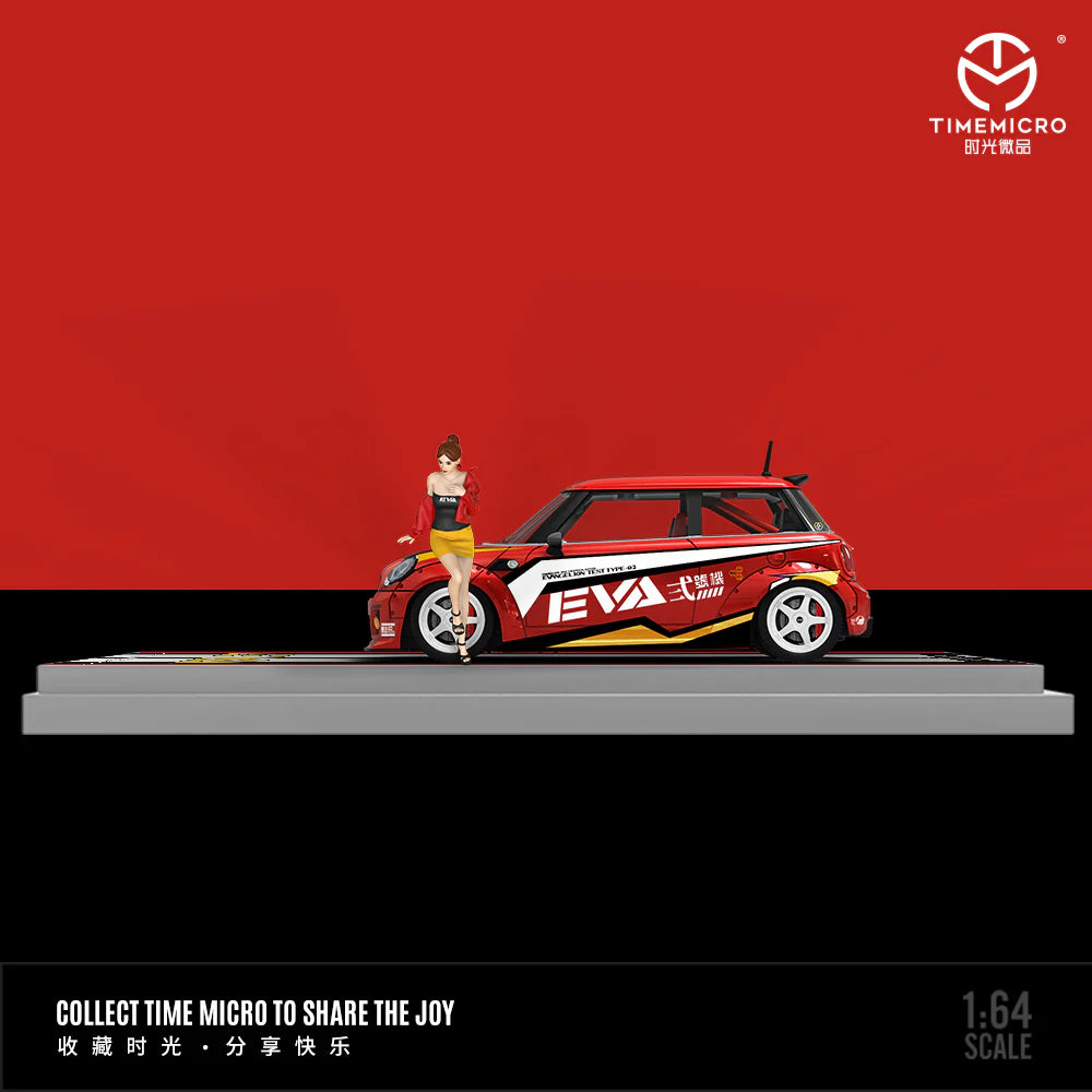 PRE-ORDER | BMW Mini Cooper Red EVA No.2 Doll Edition 1:64 Scale by Time Micro