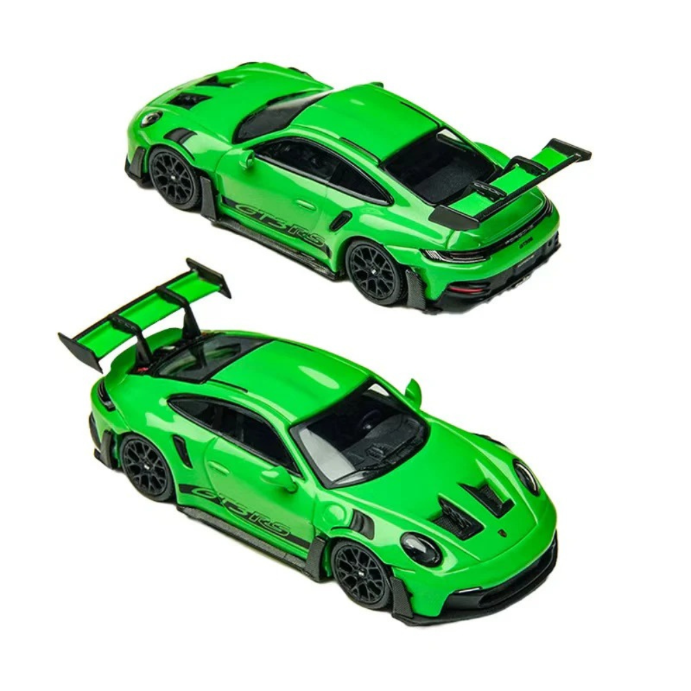 Premium scale diecast model car  – Porsche 992 GT3 RS, 1:64 Scale (Green) Collectible