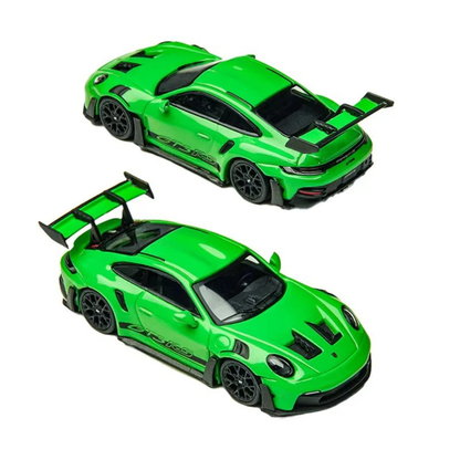 Premium scale diecast model car  – Porsche 992 GT3 RS, 1:64 Scale (Green) Collectible