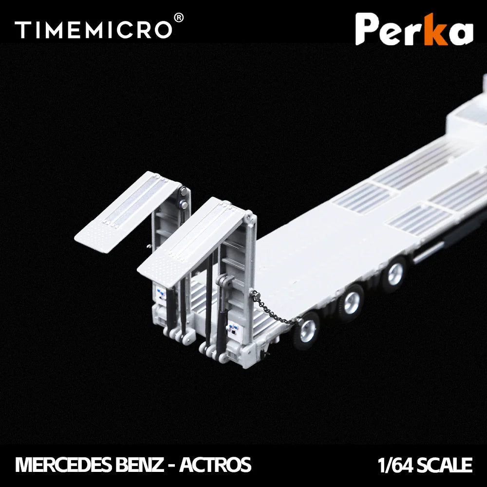 PRE-ORDER | Mercedes-Benz Trailer Transporter 1:64 Scale (White) by Time Micro