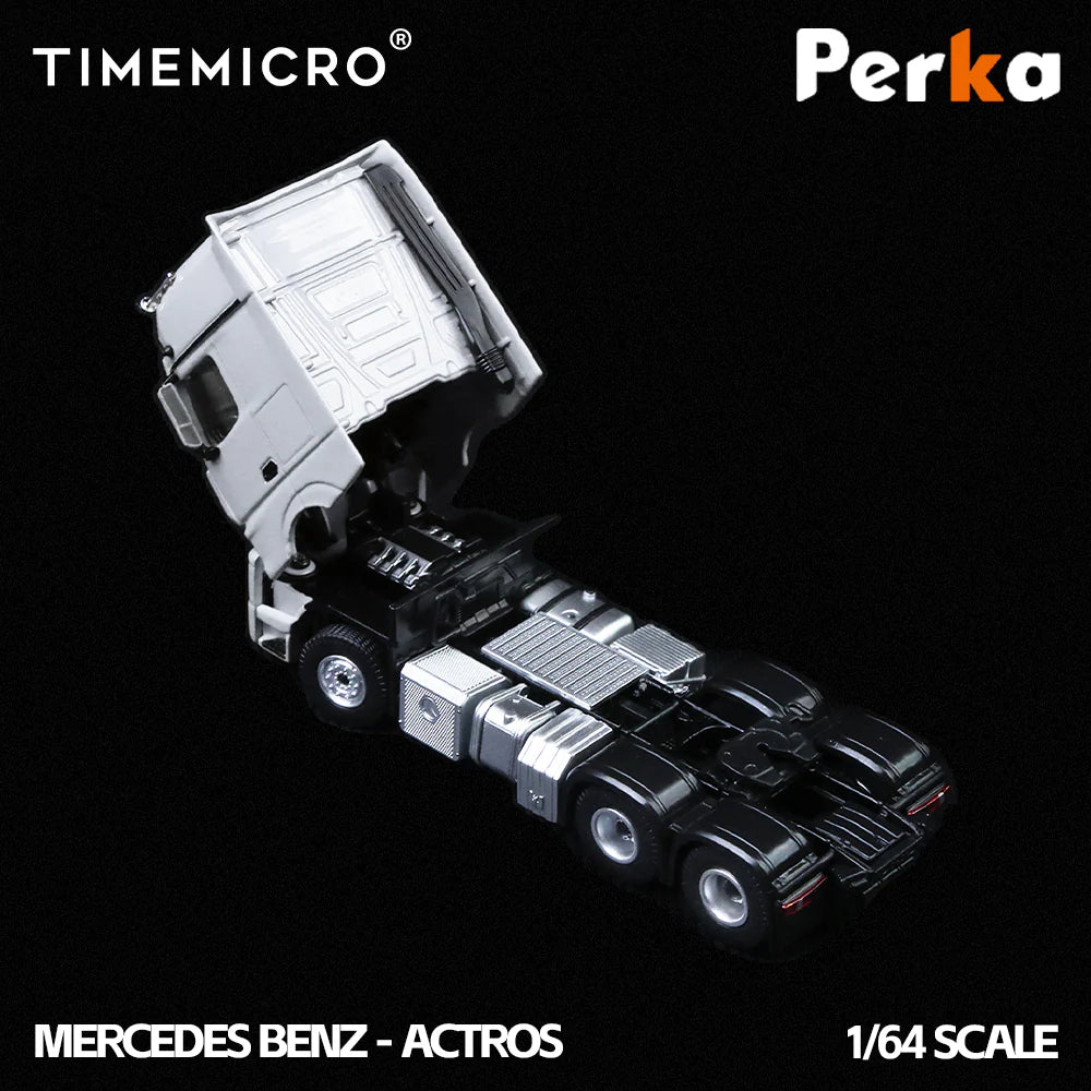 PRE-ORDER | Mercedes-Benz Trailer Transporter 1:64 Scale (White) by Time Micro