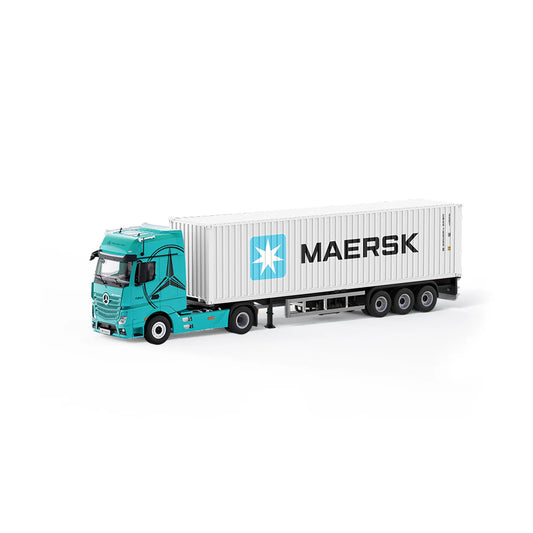 PRE-ORDER | Mercedes-Benz Actros Container Truck 1:64 Scale (Blue & White) by Time Micro