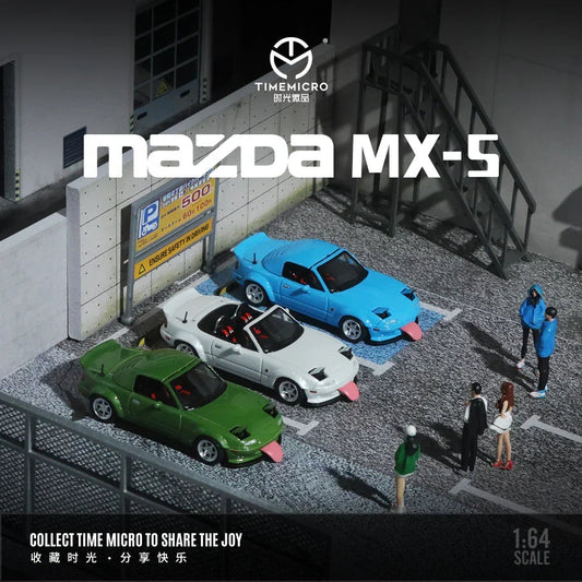 Mazda MX5 Green - Figure Edition, 1:64 Scale collectible diecast model at Poketwheels