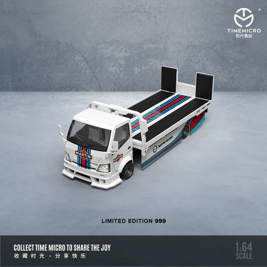 Premium scale diecast model car  – H300 Flatbed Transport Trailer - Martini Livery, 1:64 Scale Collectible