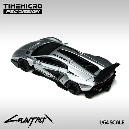 PRE-ORDER | Lamborghini Countach V Matte Silver Grey Exhibition Edition (Limited to 999) 1:64 Scale by Time Micro