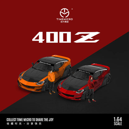 PRE-ORDER | Nissan 400Z Metallic Red Black Figure Edition 1:64 Scale by Time Micro