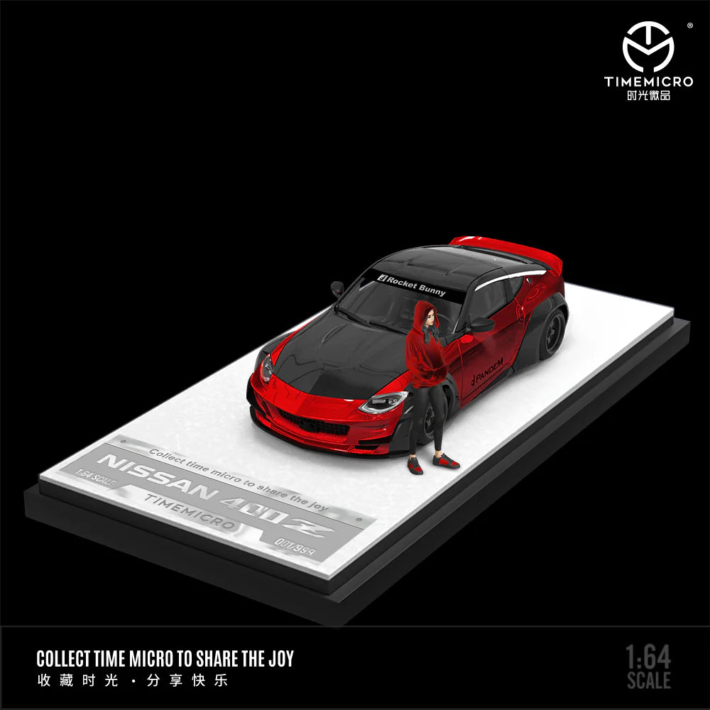 PRE-ORDER | Nissan 400Z Metallic Red Black Figure Edition 1:64 Scale by Time Micro
