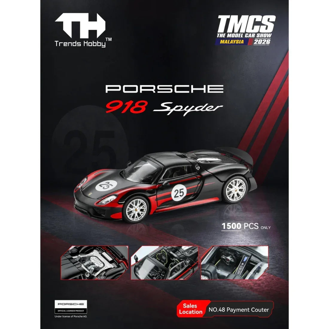 *TMCS 2026* Porsche 918 Spyder, 1:64 Scale collectible diecast model at Poketwheels