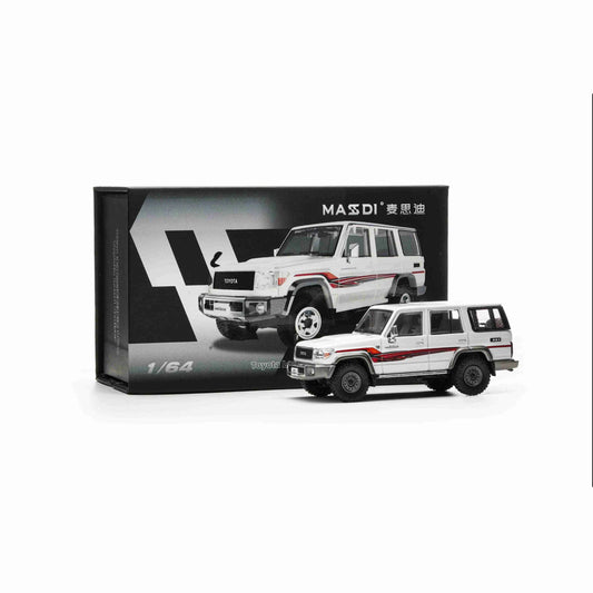Premium scale diecast model car  – Toyota Land Cruiser LC76 1994, 1:64 Scale (White) Collectible