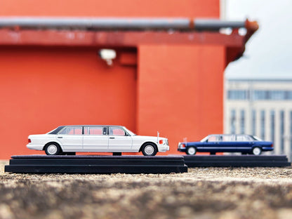HEC 2026 The Art of Model Mercedes S-Class W126 Trasco 1000SEL Limousine Blue 1:64 Scale Diecast Model