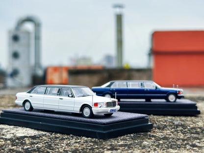 HEC 2026 The Art of Model Mercedes S-Class W126 Trasco 1000SEL Limousine Blue 1:64 Scale Diecast Model