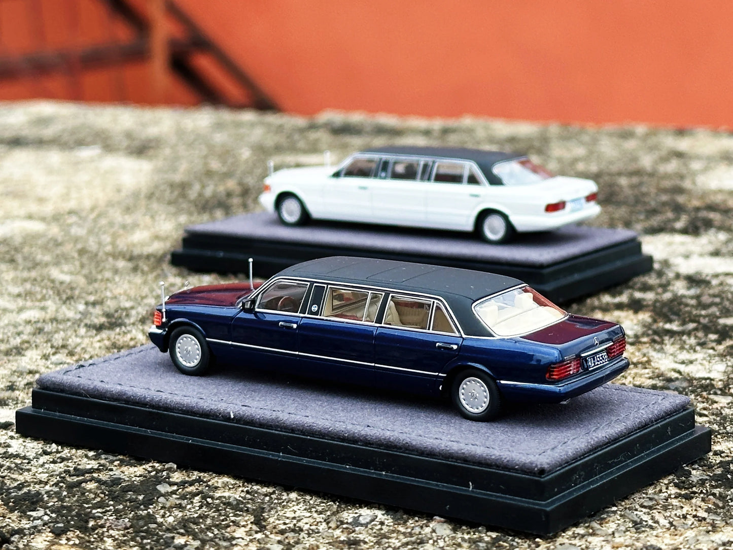 HEC 2026 The Art of Model Mercedes S-Class W126 Trasco 1000SEL Limousine Blue 1:64 Scale Diecast Model