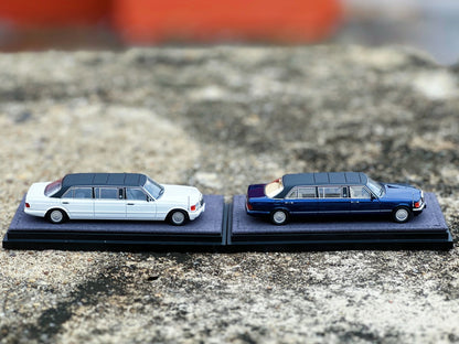 HEC 2026 The Art of Model Mercedes S-Class W126 Trasco 1000SEL Limousine Blue 1:64 Scale Diecast Model