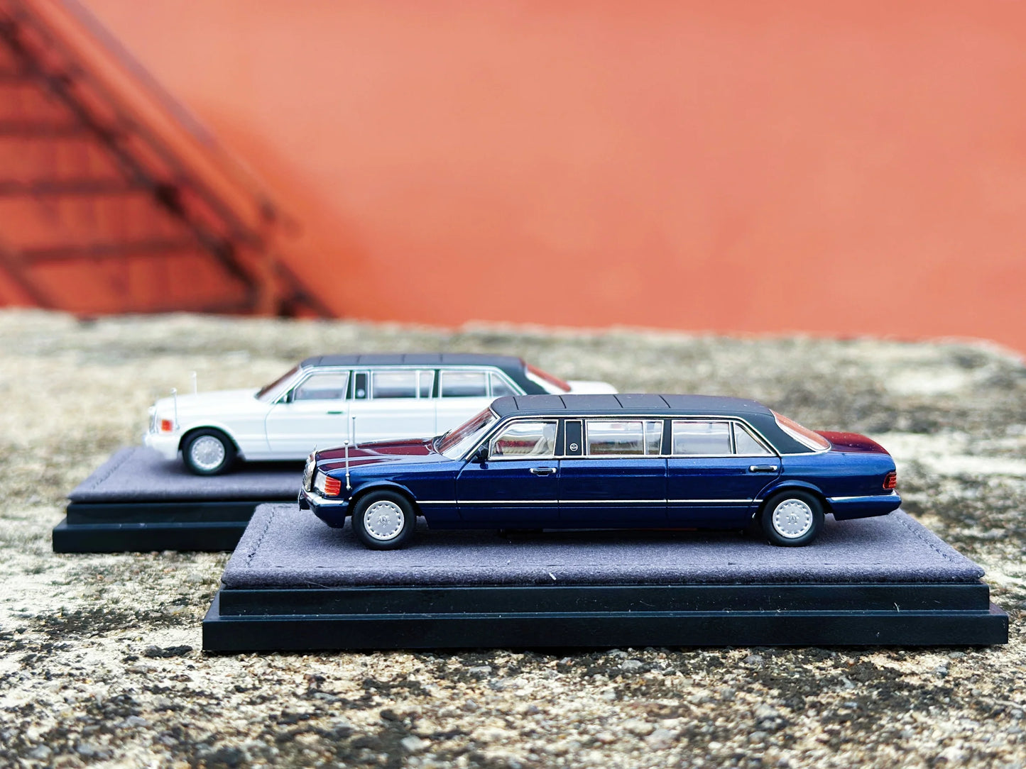 HEC 2026 The Art of Model Mercedes S-Class W126 Trasco 1000SEL Limousine Blue 1:64 Scale Diecast Model