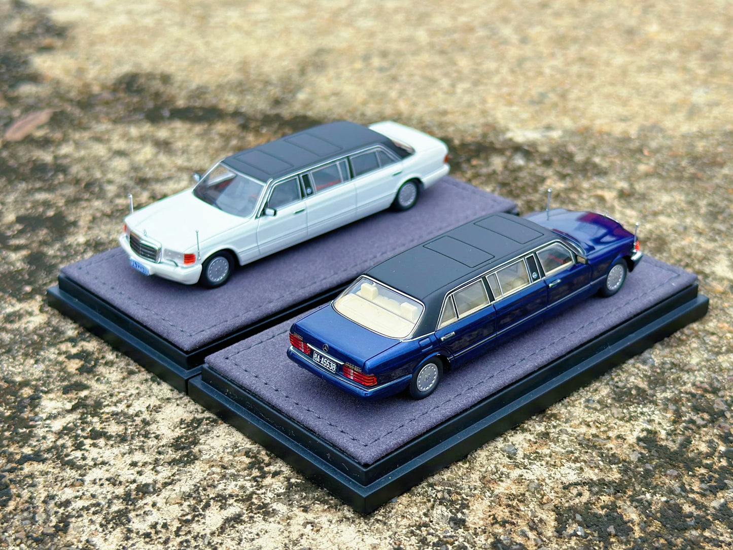 HEC 2026 The Art of Model Mercedes S-Class W126 Trasco 1000SEL Limousine Blue 1:64 Scale Diecast Model