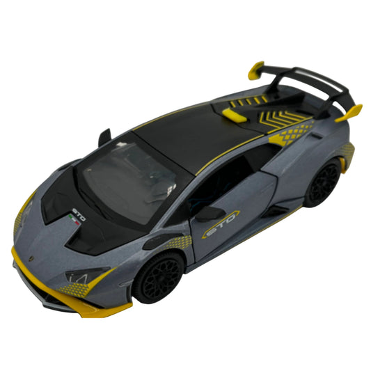 Premium scale diecast model car  – Lamborghini Huracan STO, 1:32 Scale (Grey) Collectible