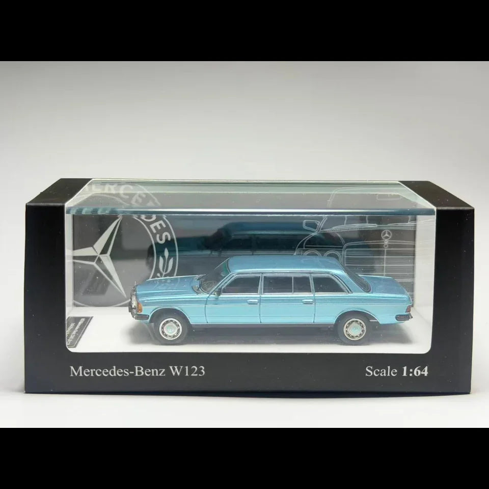 Mercedes Benz W123, 1:64 Scale (Blue) collectible diecast model at Poketwheels
