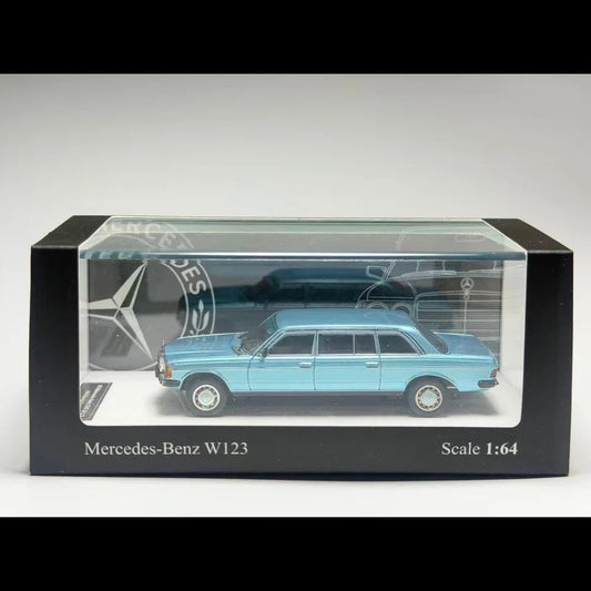 Mercedes Benz W123, 1:64 Scale (Blue) collectible diecast model at Poketwheels