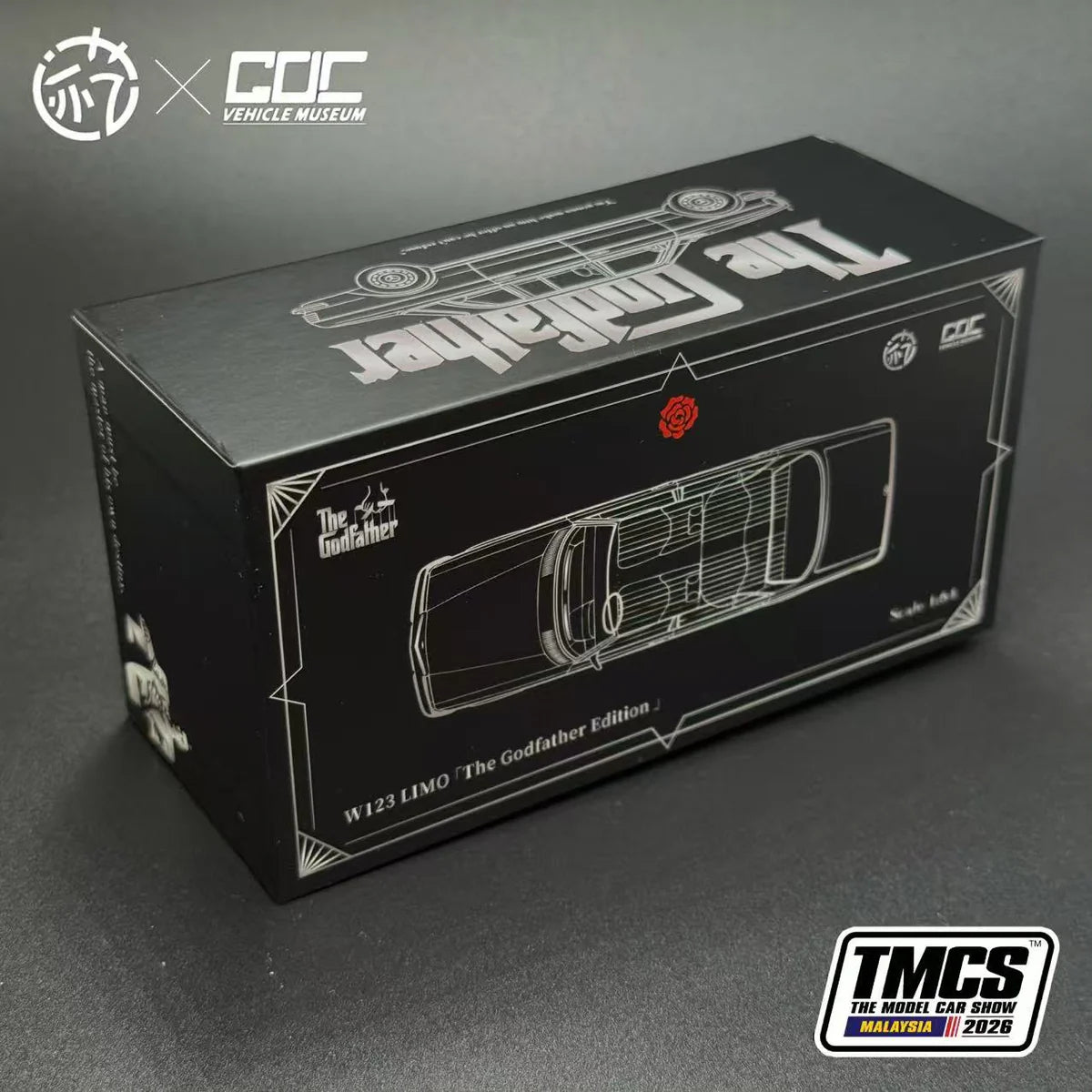 GOC | Mercedes Benz W123 LIMO - The Godfather Edition, 1:64 Scale (Black)