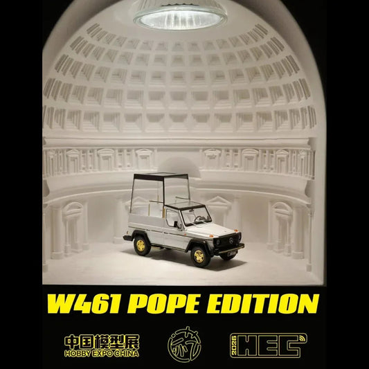 Mercedes Benz W461 POPE Edition ,1:64 Scale (White) collectible diecast model at Poketwheels