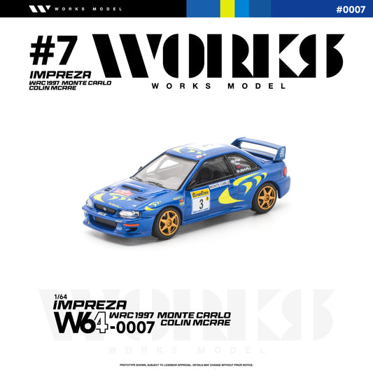 PRE-ORDER Works Model Subaru Impreza WRC 1997 Monte Carlo Colin McRae, 1:64 Scale