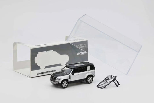 PRE-ORDER | Land Rover Defender 110 2021 1:64 Scale (Silver) by GCD x Enchery