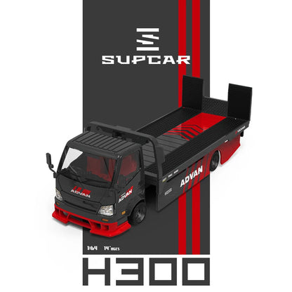 PRE-ORDER | Advan H300 Flatbed Transport Trailer 1:64 Scale (Red) by Time Micro