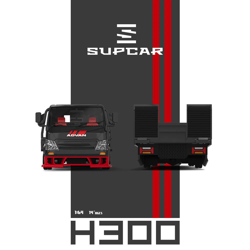PRE-ORDER | Advan H300 Flatbed Transport Trailer 1:64 Scale (Red) by Time Micro