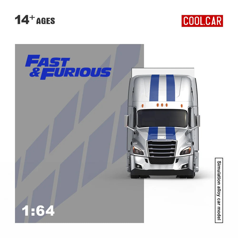 PRE-ORDER | Cool Car Feron "Fast and Furious" Special Transportation Vehicle 1:64 Scale (Silver & Blue) by Time Micro