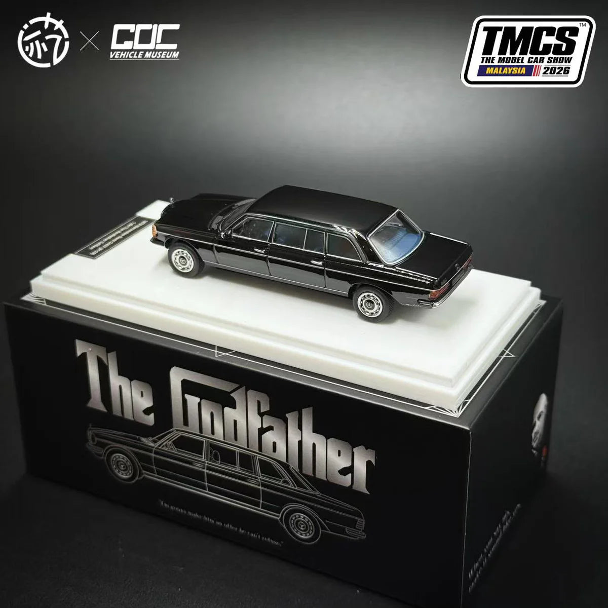 GOC | Mercedes Benz W123 LIMO - The Godfather Edition, 1:64 Scale (Black)