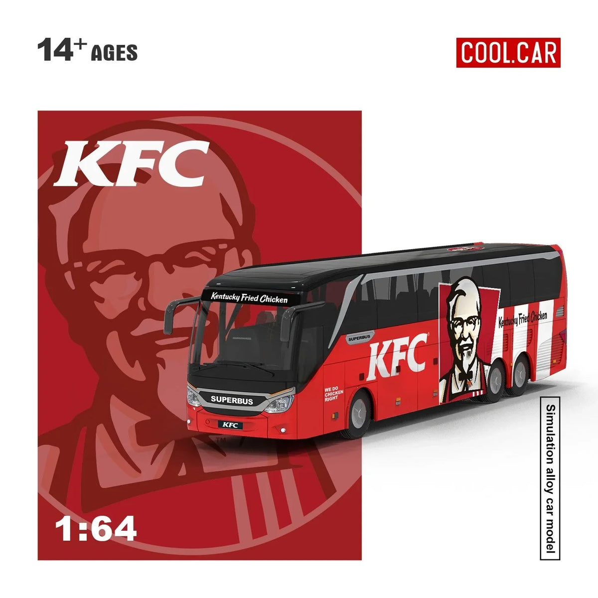 *PRE-ORDER* CC 1:64 Luxury Bus - Crazy Thursday (KFC Bus), 1:64 Scale collectible diecast model at Poketwheels