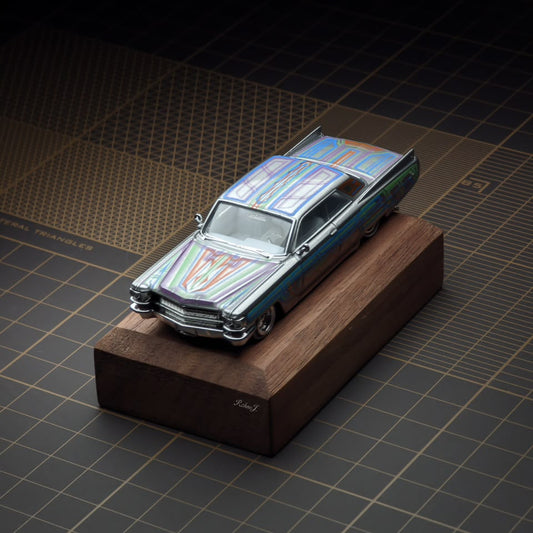*PRE-ORDER* Cadillac DeVille Coupe Jump Car Silver ribbon with flowers 1964, 1:64 Scale collectible diecast model at Poketwheels