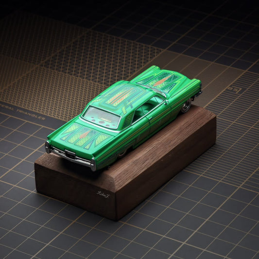 *PRE-ORDER* Cadillac DeVille Coupe Jump Car Metal green with floral pattern 1964, 1:64 Scale collectible diecast model at Poketwheels