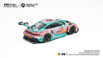PRE-ORDER ALMOST REAL AR Box Porsche 911 GT3 R 2026 China GT Ningbo Absolute Racing #22 1:64 Scale Diecast Model
