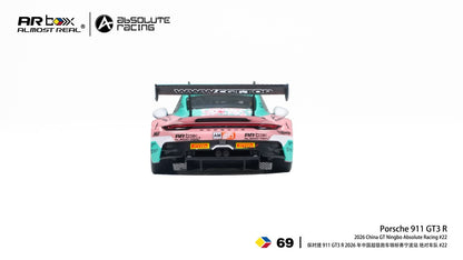 PRE-ORDER ALMOST REAL AR Box Porsche 911 GT3 R 2026 China GT Ningbo Absolute Racing #22 1:64 Scale Diecast Model