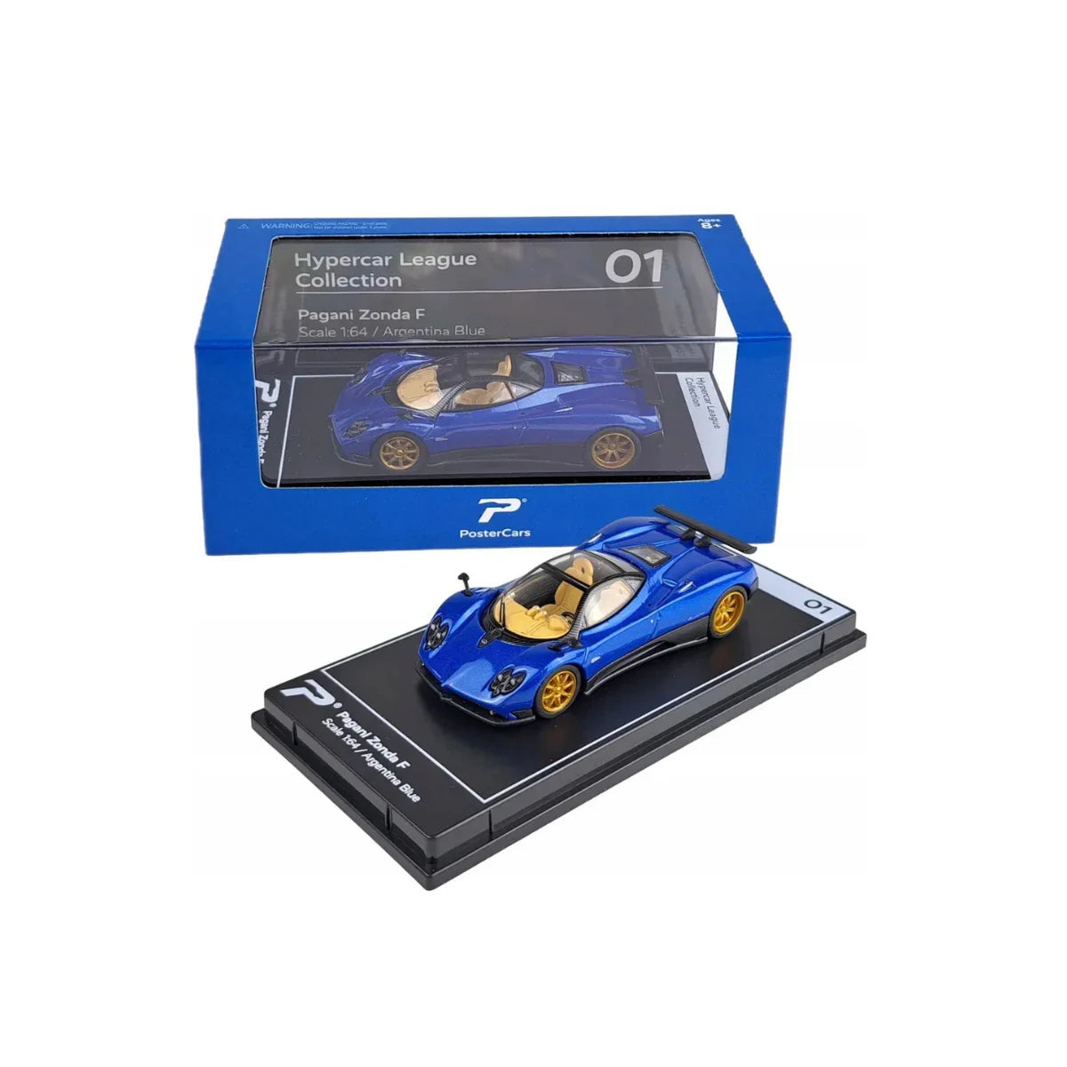 Premium scale diecast model car  – Pagani Zonda F, 1:64 Scale (Blue) Collectible