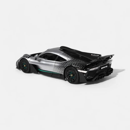 NZG Mercedes-AMG ONE Race with Stars Silver 1:18 Scale Diecast Model